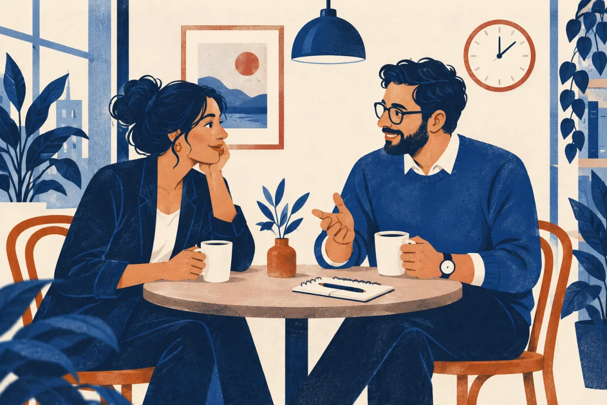 A brief check-in works better with a specific question.